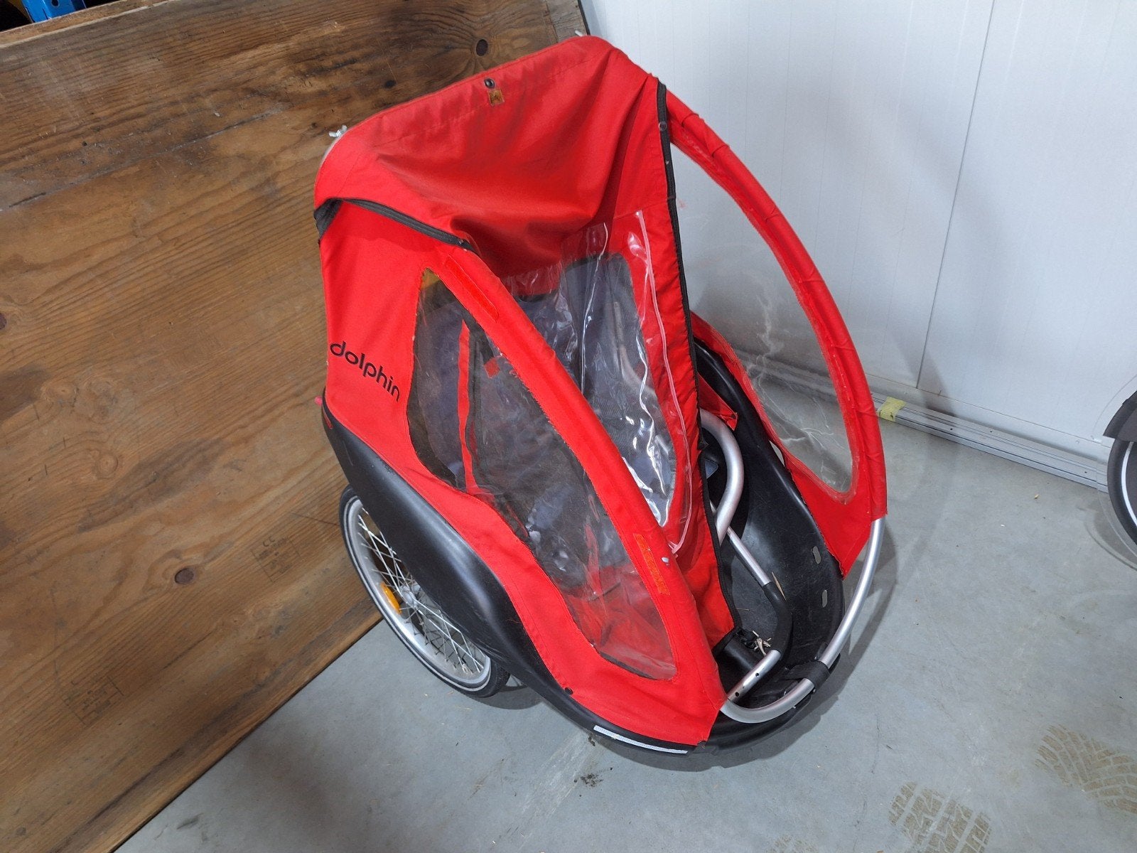 Winther Dolphin fietskar - rood/geel, Gebruikt, Ophalen of Verzenden, Kinderkar, 40 tot 60 kg