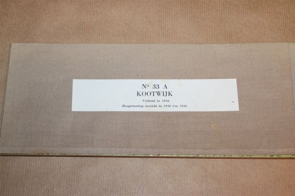 Oude stafkaart op linnen - Kootwijk - 1958, Ophalen of Verzenden, 1800 tot 2000, Nederland, Landkaart