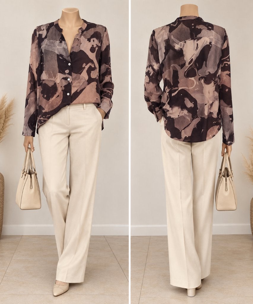 Stijlvolle blouse met abstracte print, Maat 38/40 (M), Meerkleurig, Gustav, Ophalen of Verzenden