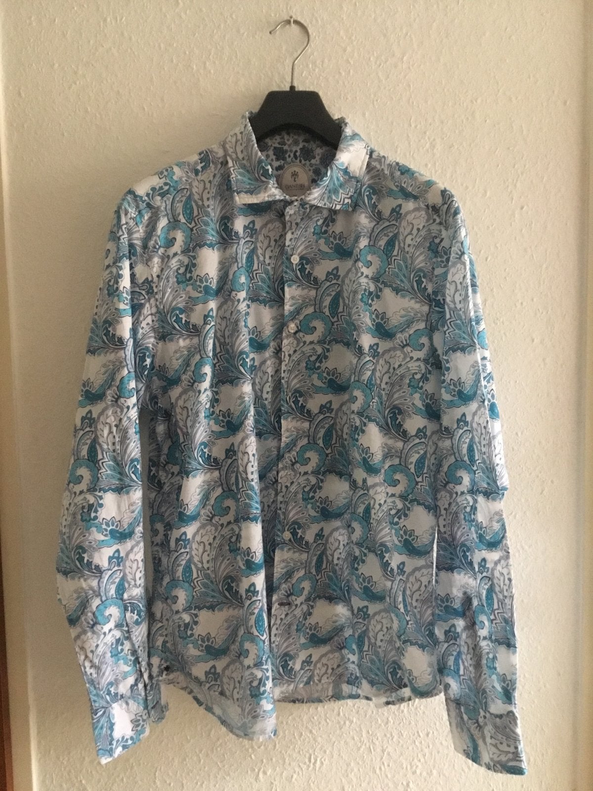 Ganesh overhemd met paisley print - Maat XXL, Ophalen of Verzenden, Zo goed als nieuw, Blauw, Overige halswijdtes