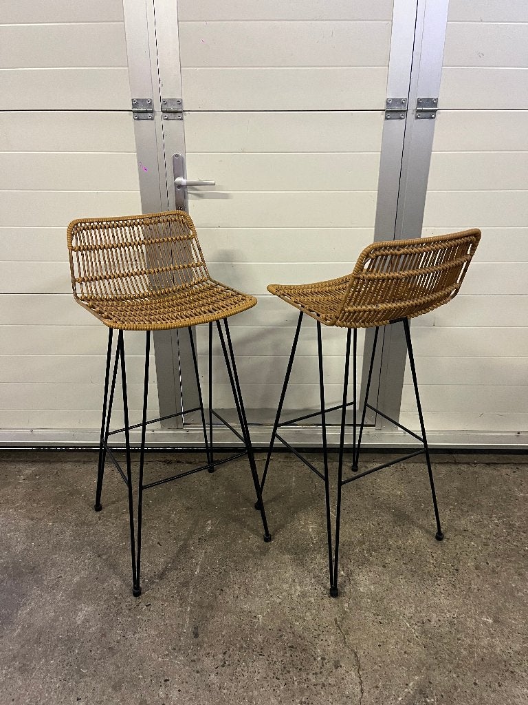 kruk 16 stuks Luxe horeca Rotan barkukken Satteliet Taco HS, Huis en Inrichting, Ophalen, Kunststof, 60 tot 90 cm, Zo goed als nieuw