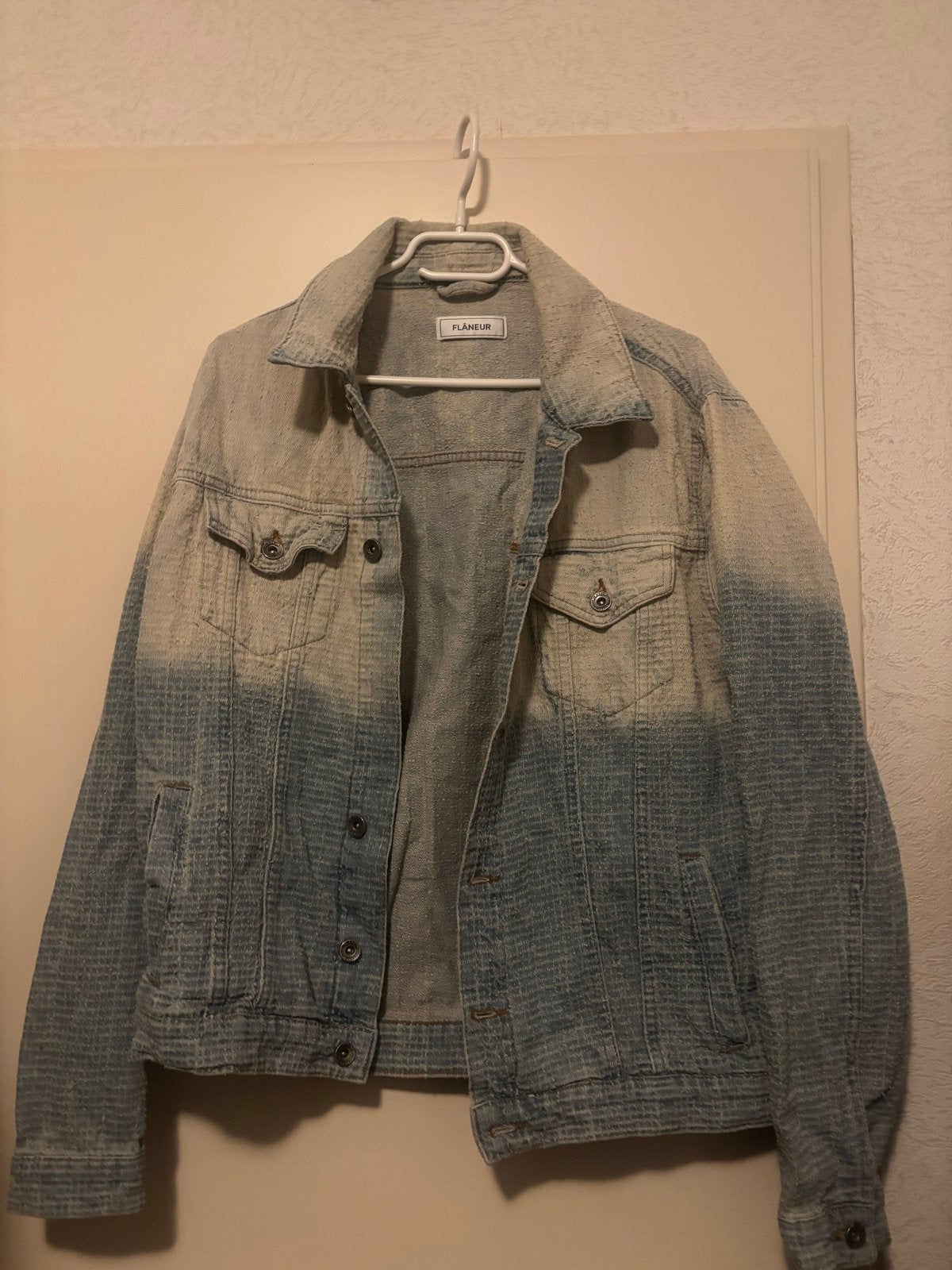 Flâneur Denim Jas - Ombre Blauw/Wit - Maat S, Ophalen of Verzenden, Zo goed als nieuw, Maat 46 (S) of kleiner, Blauw