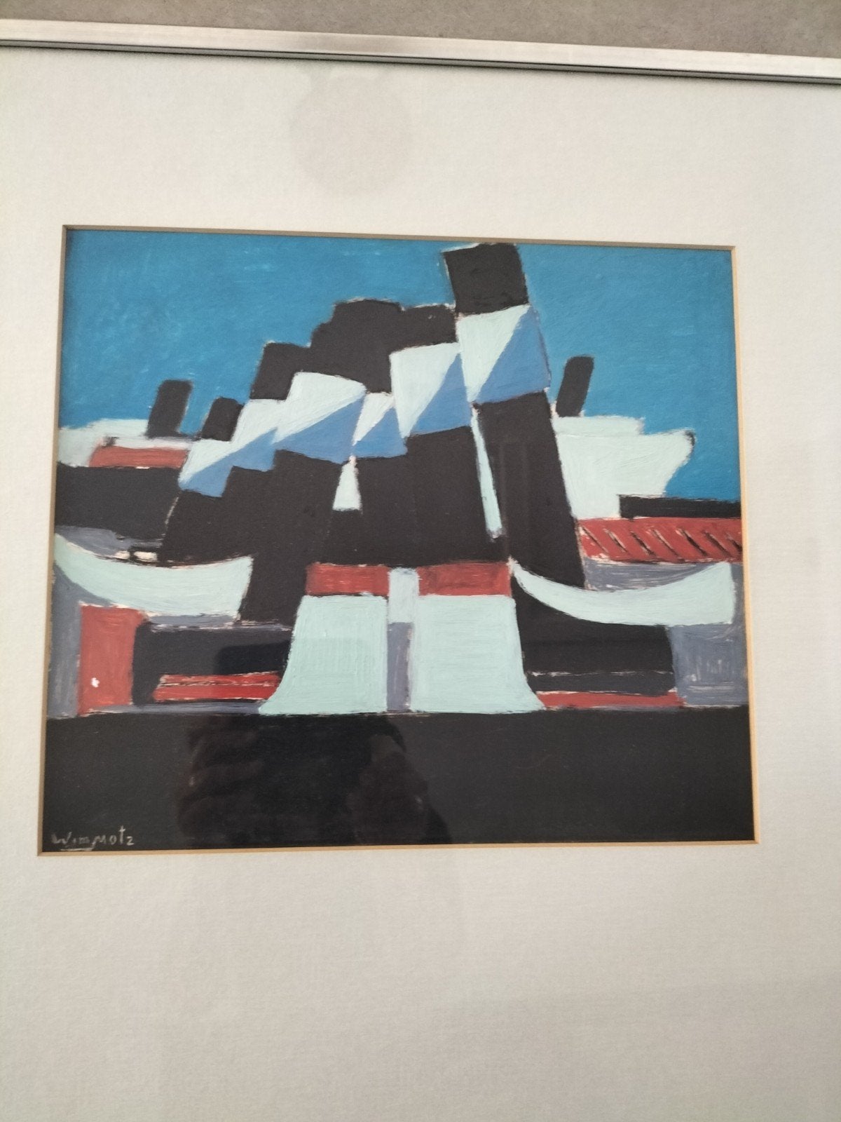 Moderne olieverf op papier van Wim Motz (1900-1977), Ophalen, Papier/karton, Gesigneerd, Olieverf
