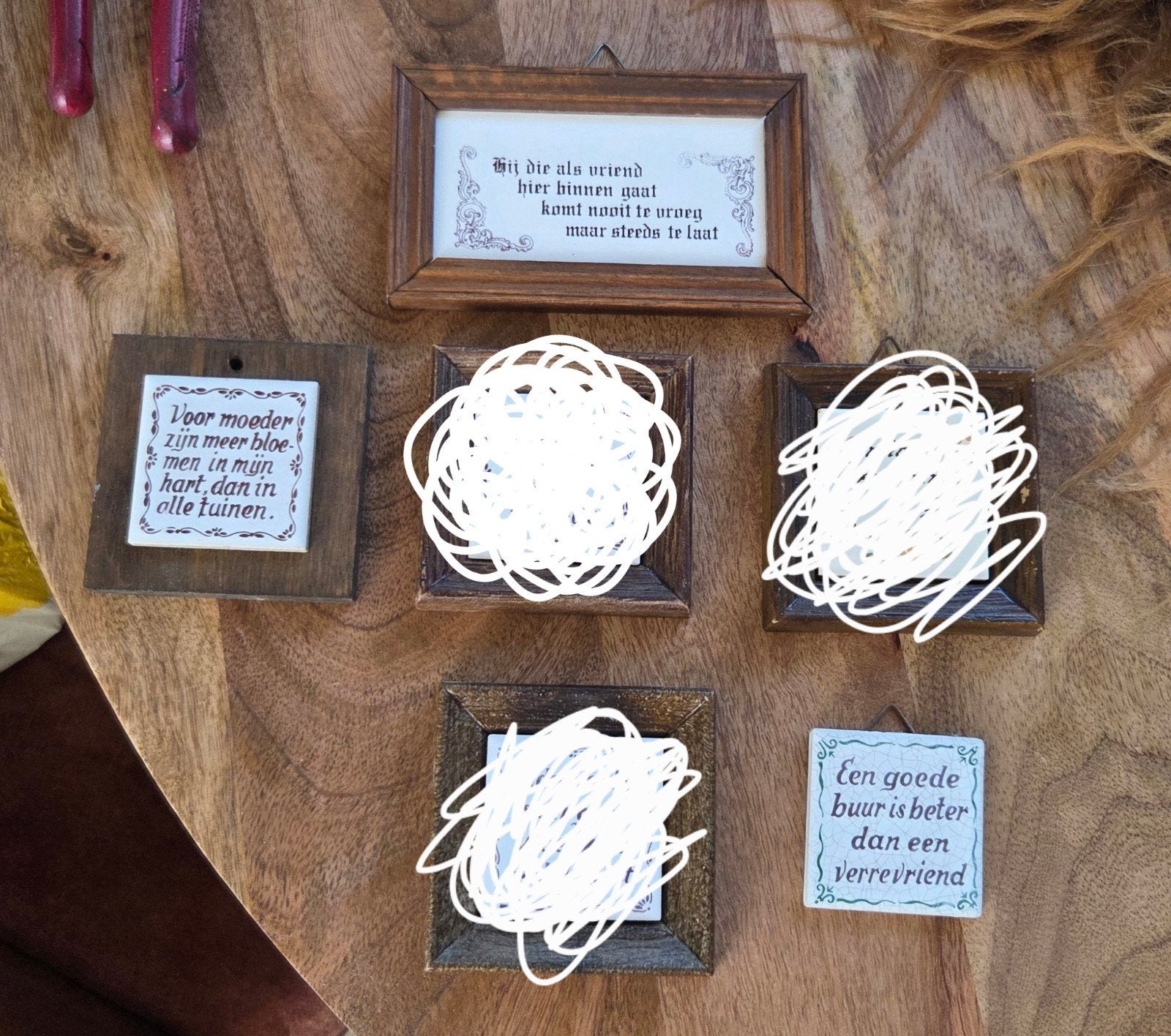 Kleine tegeltjes met wijsheden, Antiek en Kunst, Ophalen of Verzenden