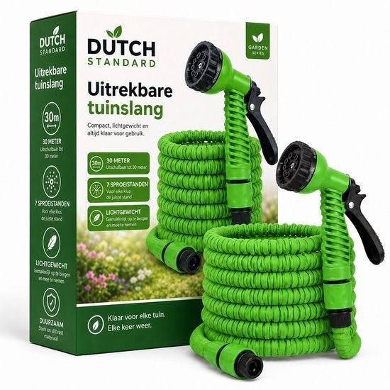 Uitrekbare tuinslang 30 m – 7 sproeistanden, Ophalen of Verzenden, Nieuw, Tuinslang