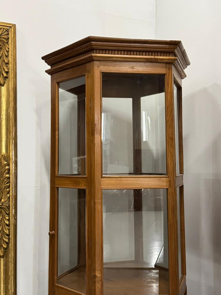 Vitrinekast teak vintage landelijk, Ophalen