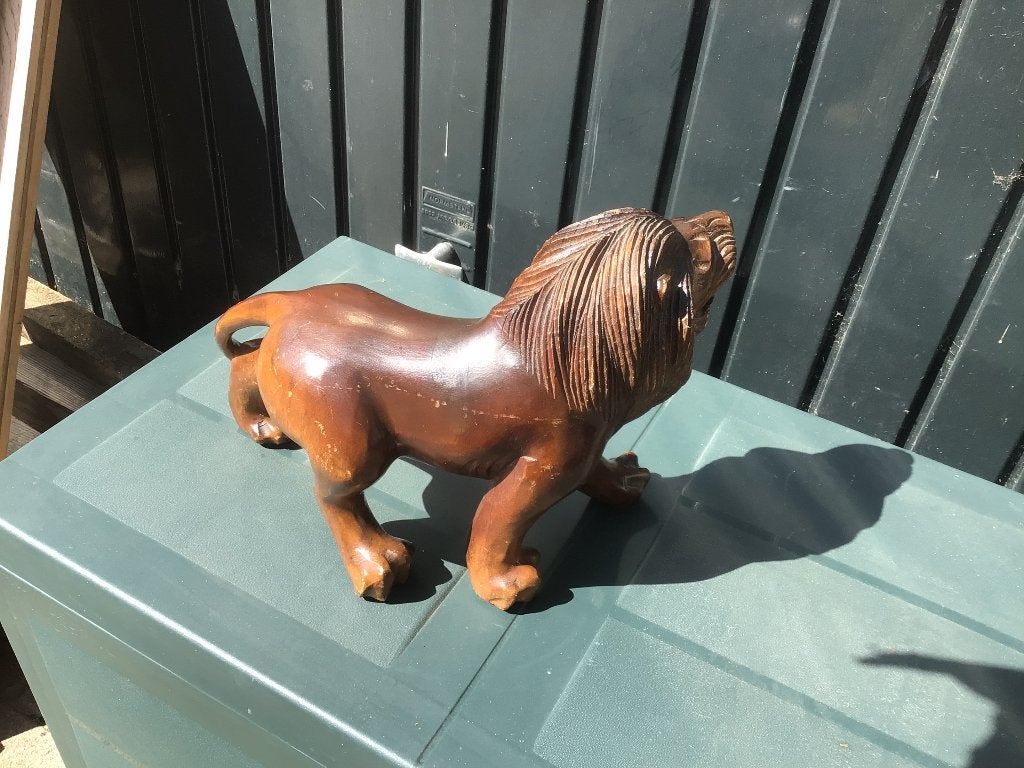 Massief houten leeuw, Ophalen of Verzenden