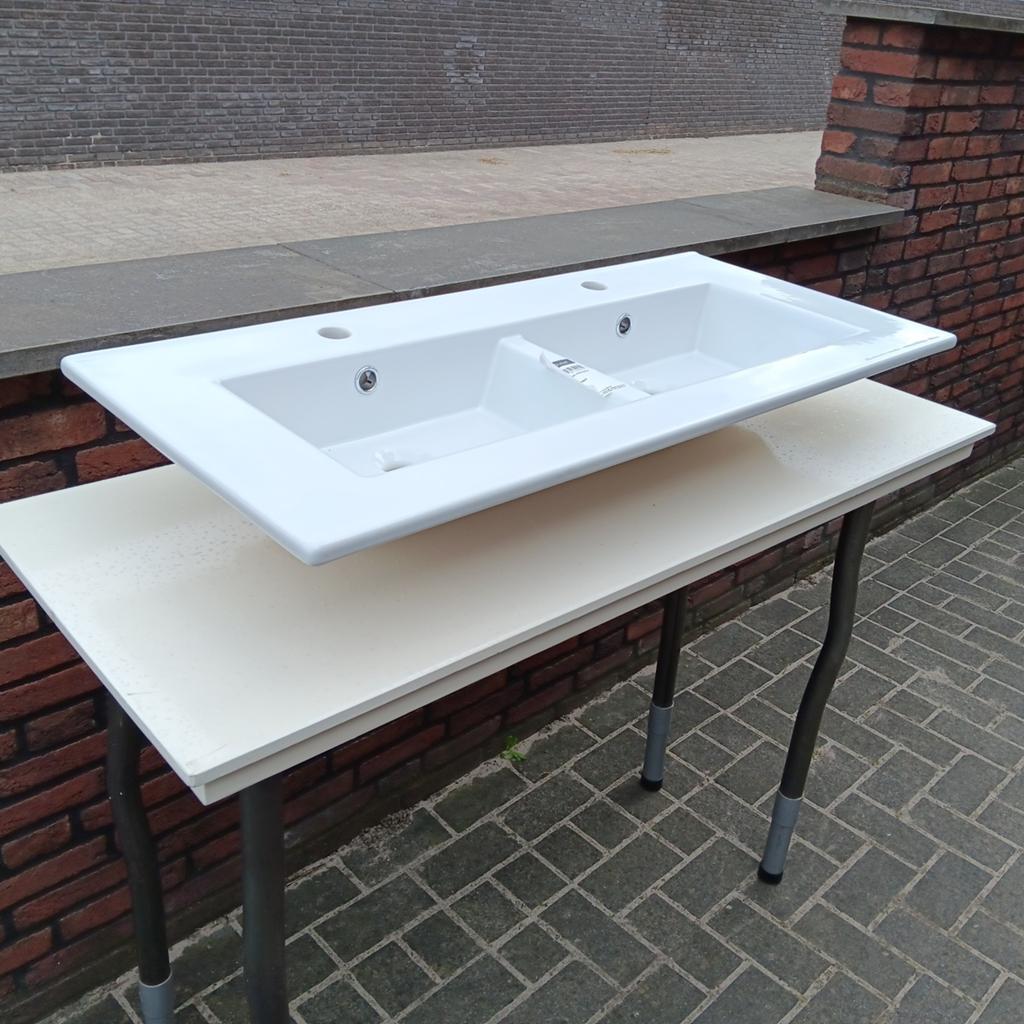 Dubbele wastafel Sanindusa 101 x 46 cm nieuwe, 100 tot 150 cm, Nieuw, Ophalen of Verzenden, Minder dan 100 cm