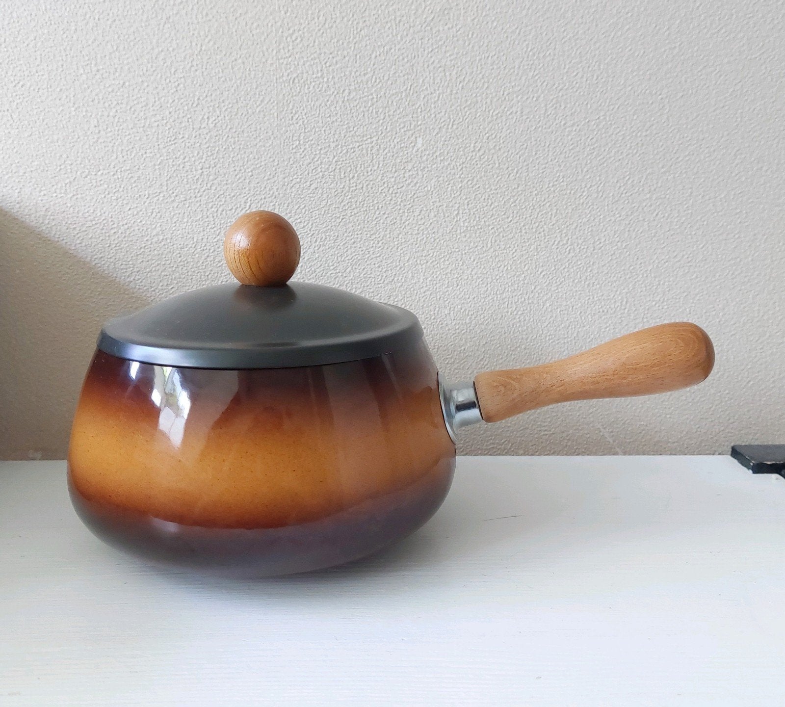 Vintage fondue pan zonder onderstel/brander, Ophalen, Gebruikt