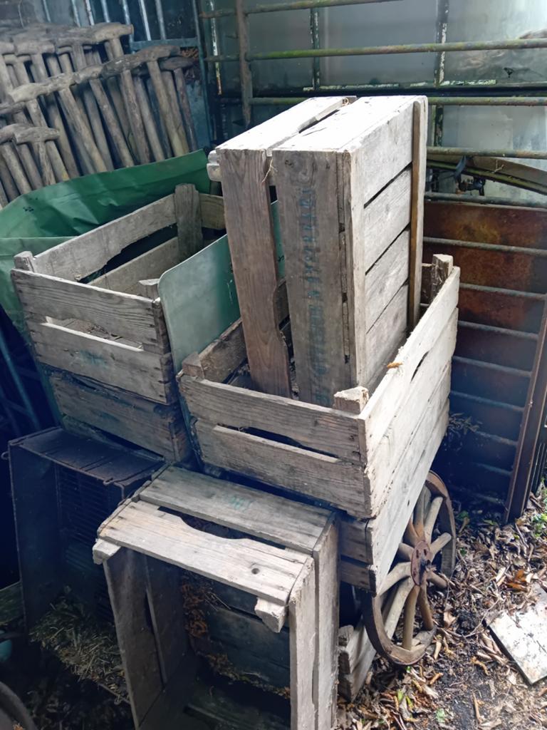 Vintage Houten Kisten Veilingkist met jaartal +/- 50 jr oud, Ophalen, Gebruikt