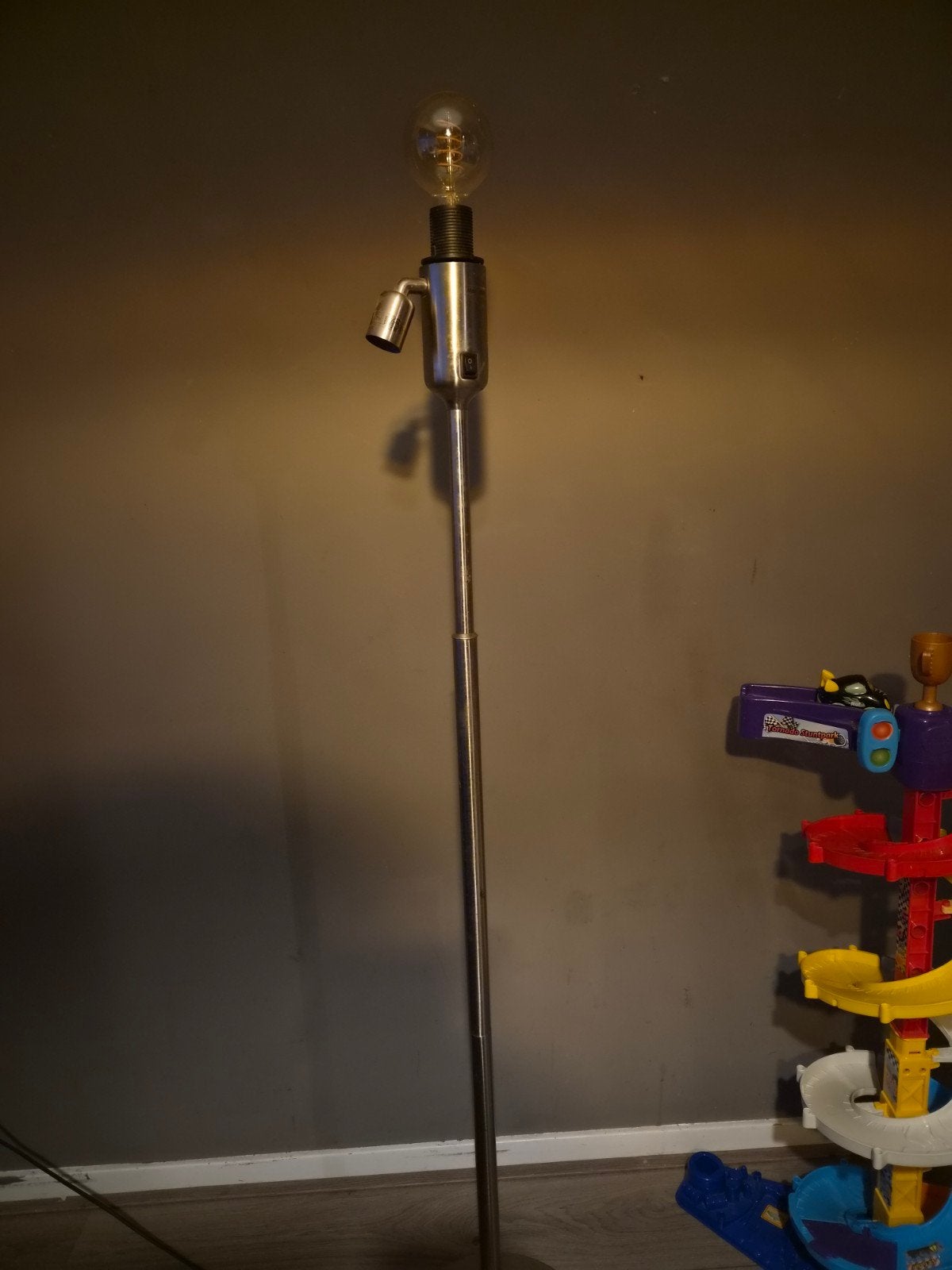 Vloerlamp met leeslamp en kap, Gebruikt, Textiel, Modern, 150 tot 200 cm