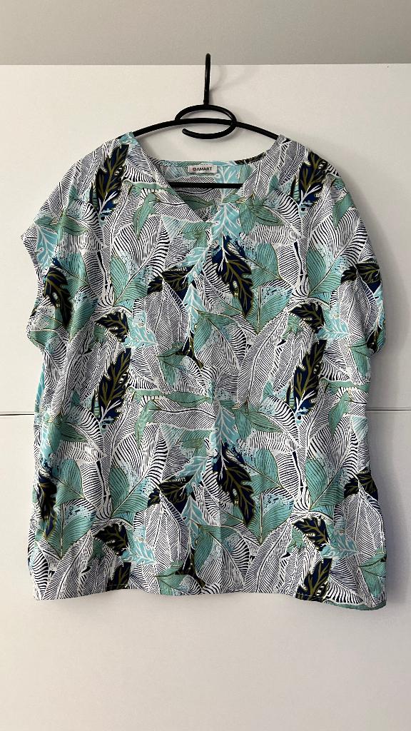 Damart blouse met bladprint, Blauw, Maat 46/48 (XL) of groter, Ophalen of Verzenden, Zo goed als nieuw