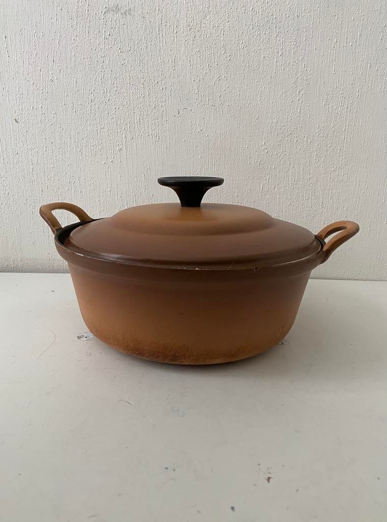 Le Creuset gietijzeren pan / braadpan, Huis en Inrichting, Le creuset, Gebruikt, Gietijzer, Frankrijk