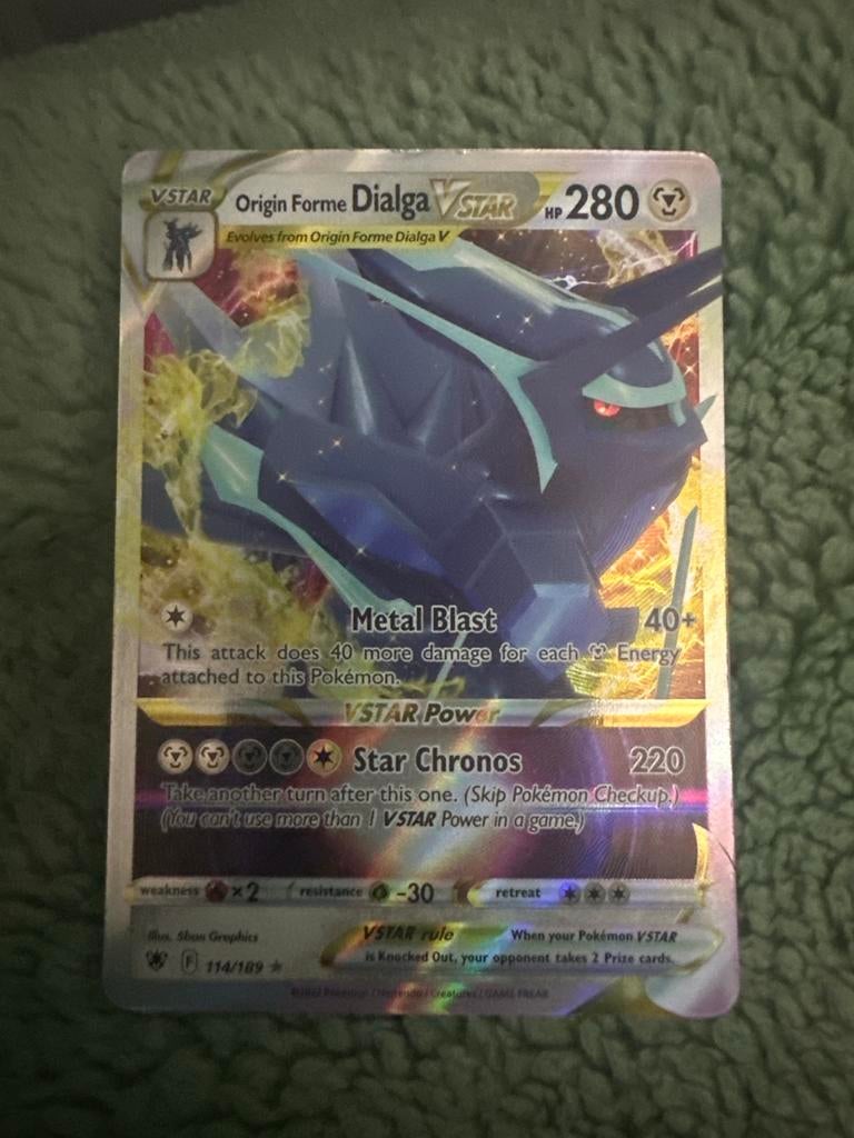 Origin Forme Dialga VSTAR (280 HP) Pokémon Kaart, Ophalen, Zo goed als nieuw, Losse kaart, Foil