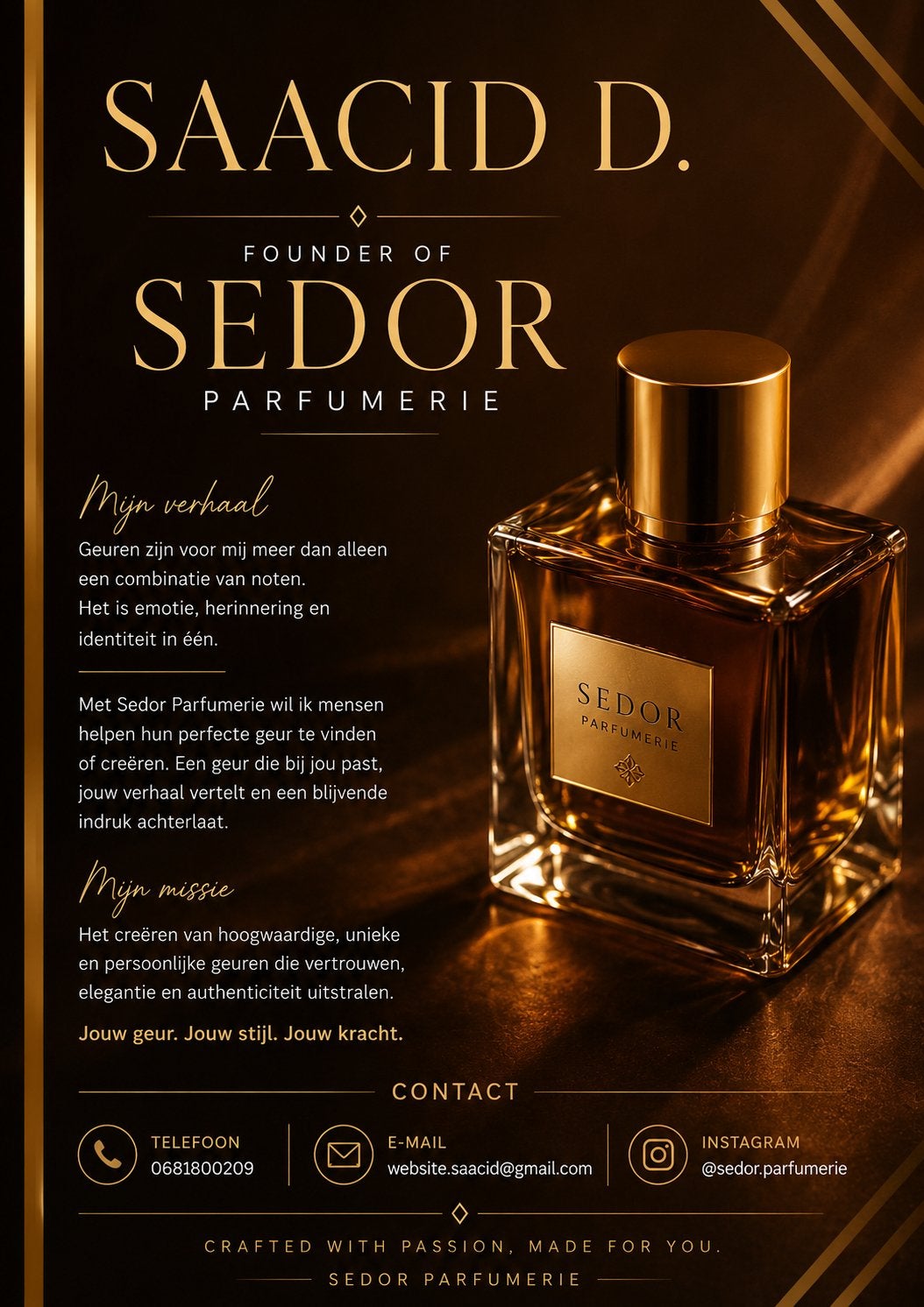 Sedor Parfumerie - Unieke en persoonlijke geuren, Ophalen, Nieuw