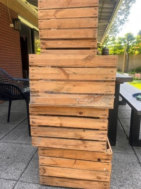 6 houten kratjes, Huis en Inrichting, Woonaccessoires | Kisten, Ophalen, Gebruikt, 50 tot 100 cm, Minder dan 50 cm