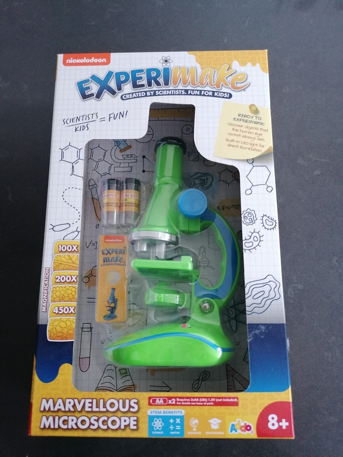 Nieuwe Nickelodeon ExperiMake Marvellous Microscoop, Ophalen, Nieuw, Minder dan 400x, Biologische microscoop