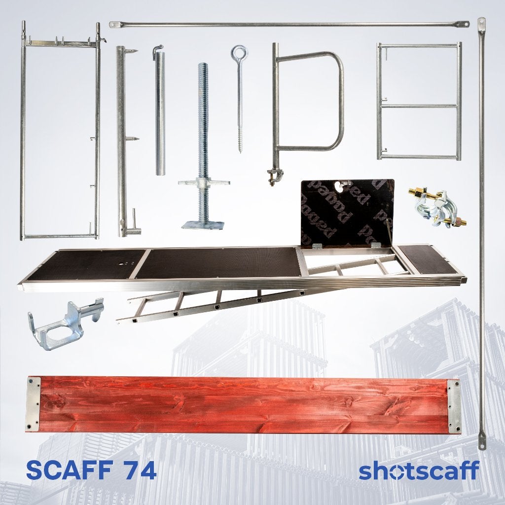 Stalen steiger Plettac | 120 m² | Met certificaat, Doe-het-zelf en Verbouw, Verzenden, Nieuw, Gevelsteiger, 5 meter of hoger