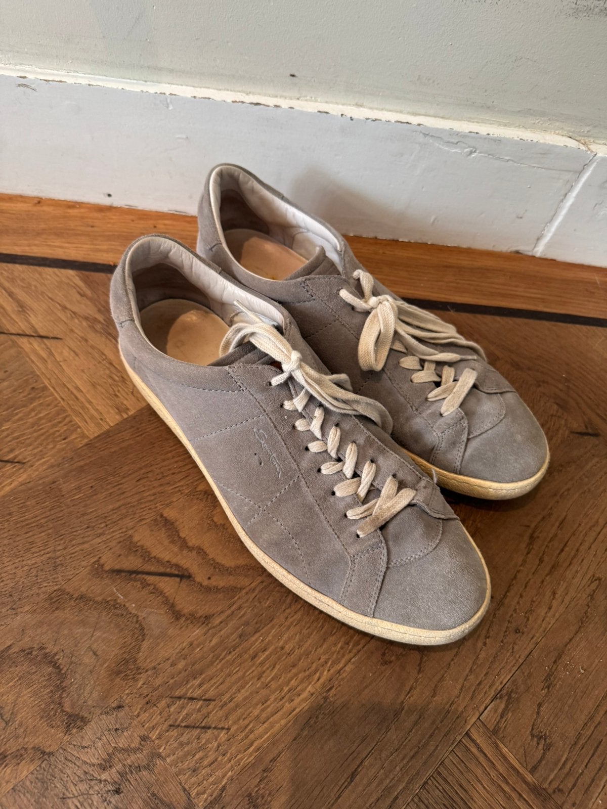 Heren schoenen Santorini maat 43, Verzenden, Wit, Sneakers of Gympen, Zo goed als nieuw