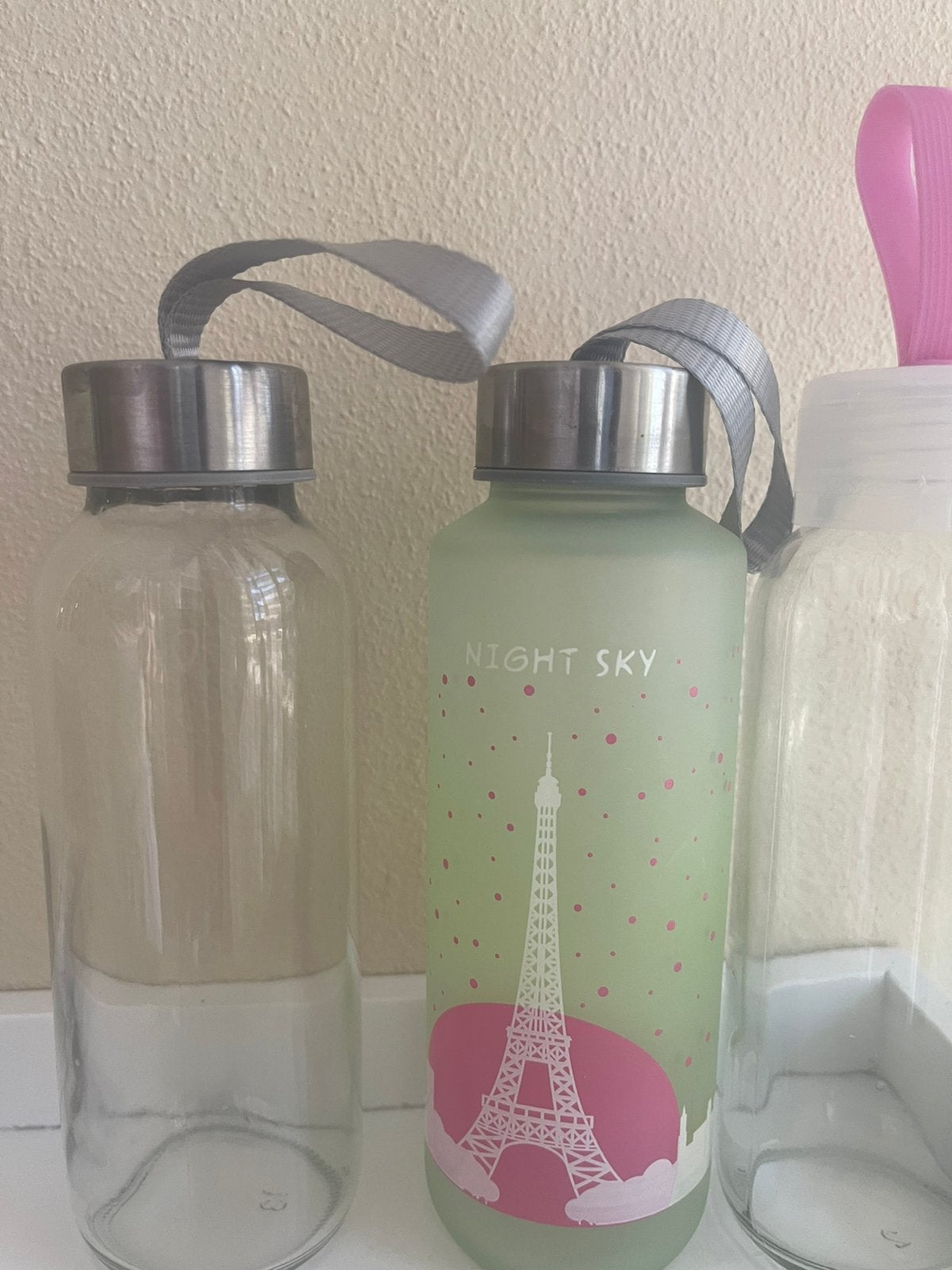 Glas Water Flessen - 3 stuks, Ophalen of Verzenden, Zo goed als nieuw, Overige typen