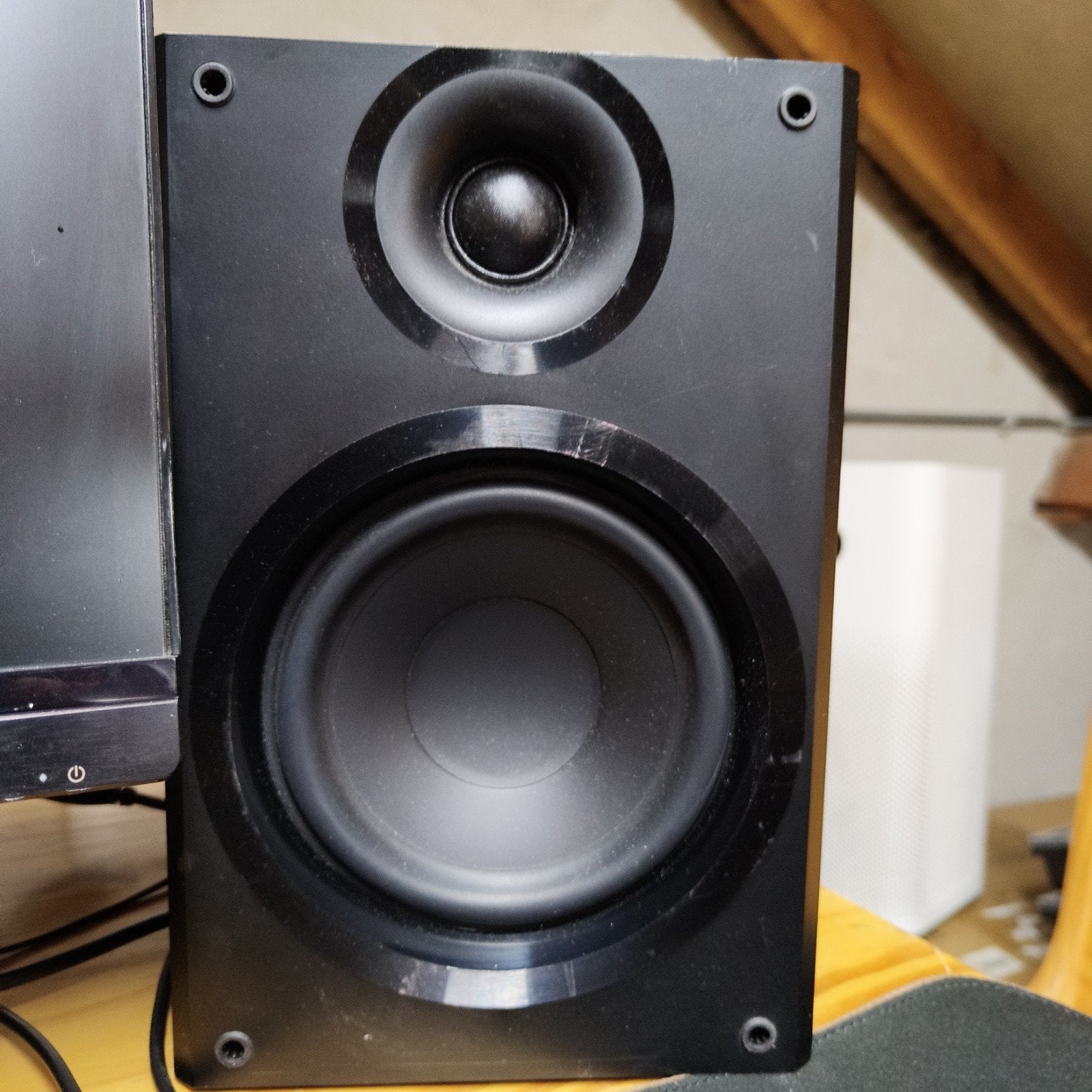 versterker met 2 speakers, Gebruikt, AUX-ingang, Minder dan 60 watt, Boekenplank luidspreker