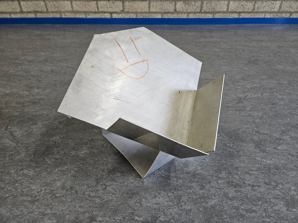 Aluminium folderhouder / brochurehouder, Gebruikt, Metaal, Lectuurbak, Overige stijlen