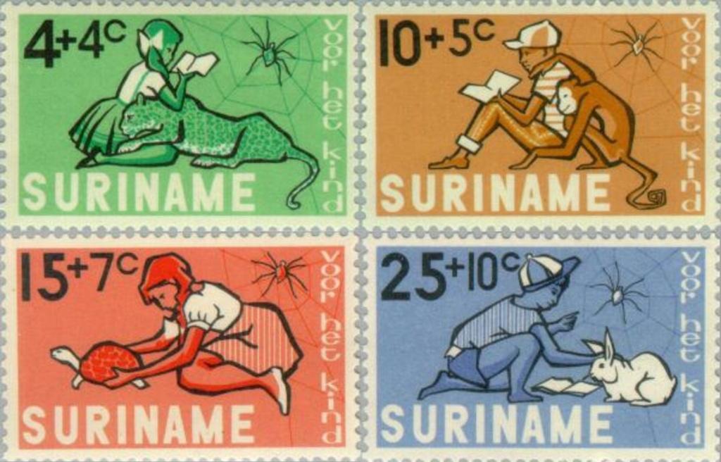 Suriname 1965 - nvph 431-434 - Kinderzegels, Postzegels en Munten, Postzegels | Suriname, Verzenden, Postfris