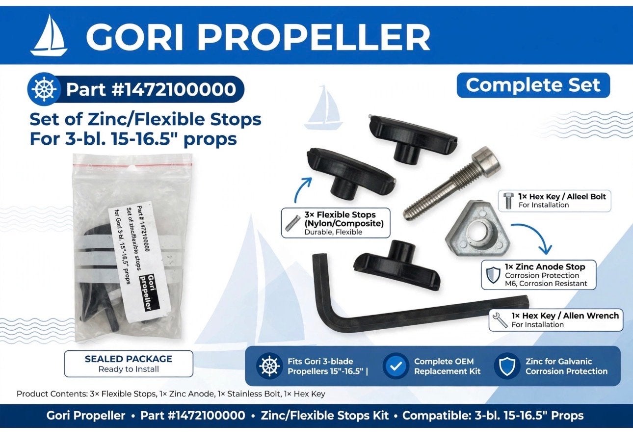 Gori Propeller Zink/Flexibele Stops Kit (1472100000), Watersport en Boten, Ophalen of Verzenden, Nieuw, Motor en Techniek