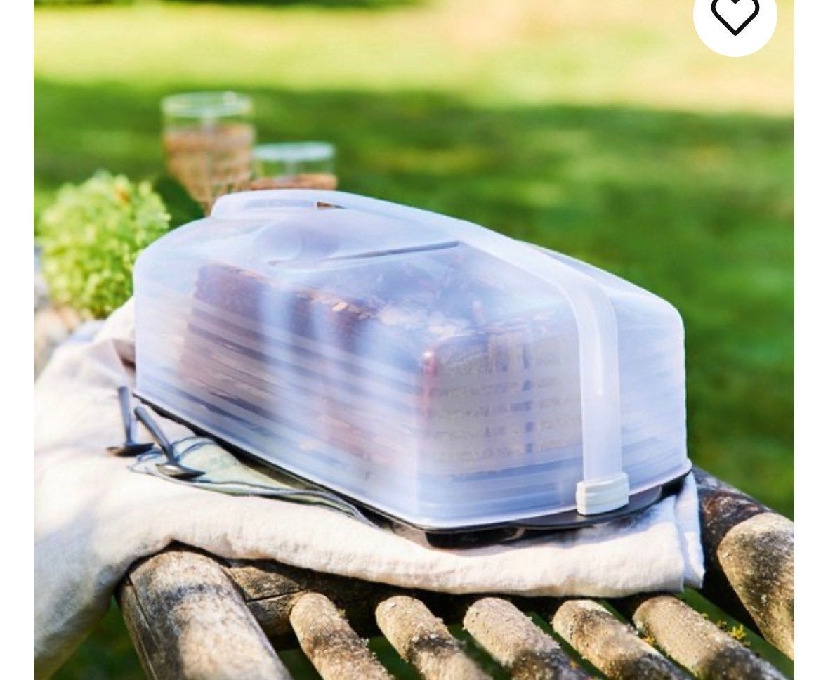 Tupperware Cakedoos/Gebakschaal - Transparant/Zwart, BPA-vrij, Gebruikt, Overige kleuren, Overige typen