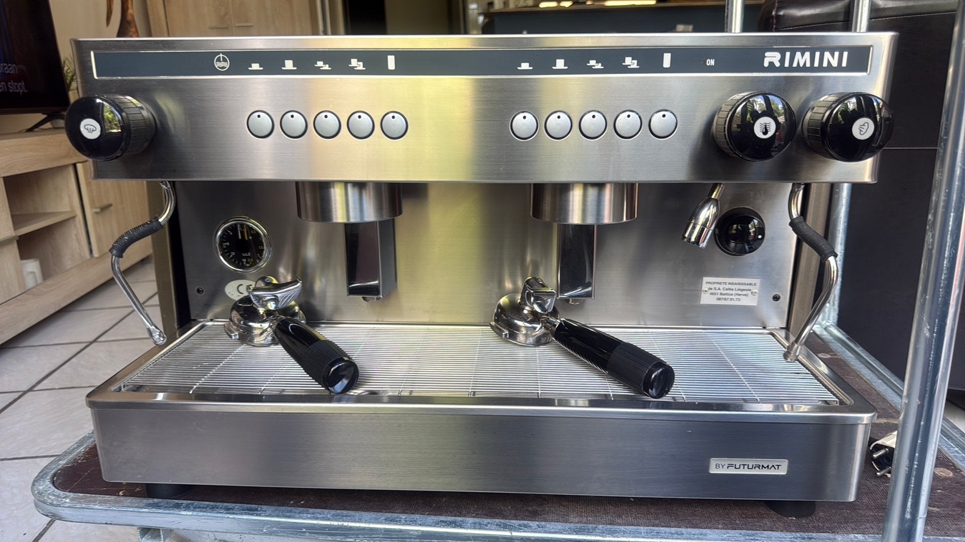 Futurmat Rimini 2-groeps professionele espressomachine, 10 kopjes of meer, Ophalen of Verzenden, Espresso apparaat