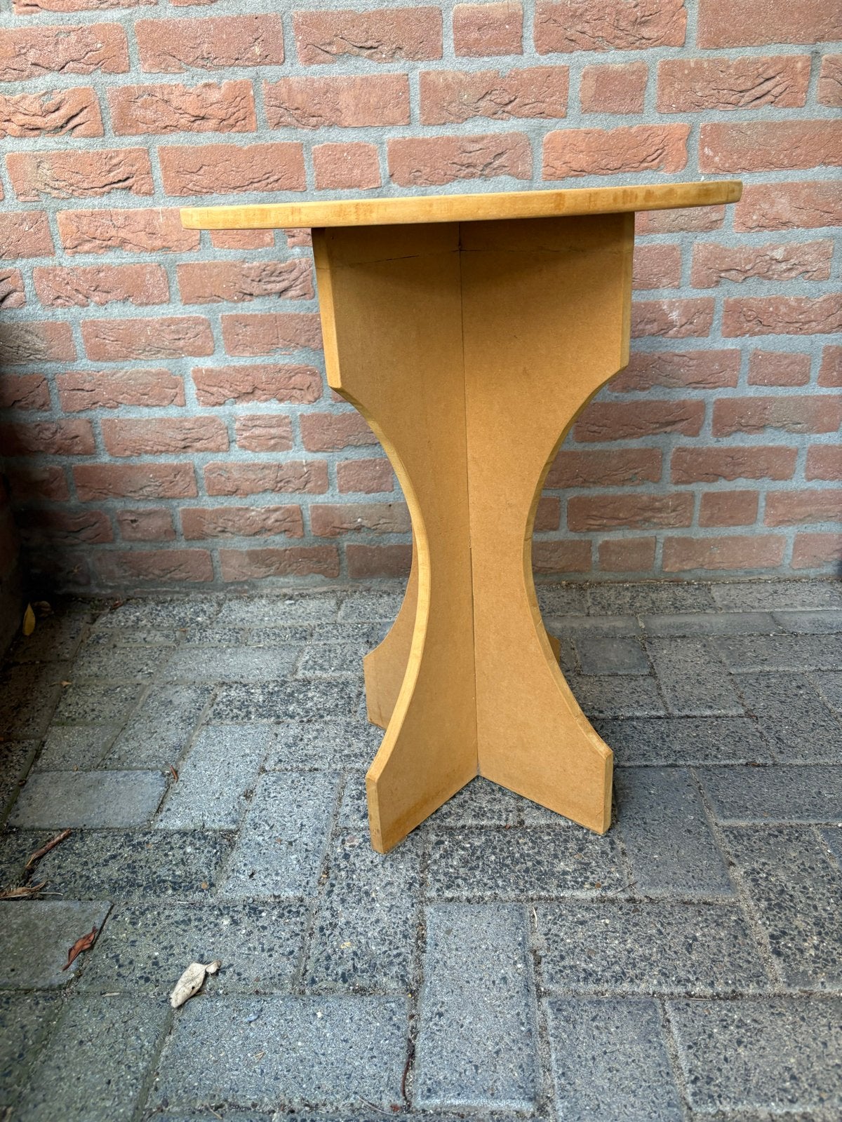 Houten bijzettafel, gratis af te halen, Minder dan 55 cm, Gebruikt, Rond, Hout