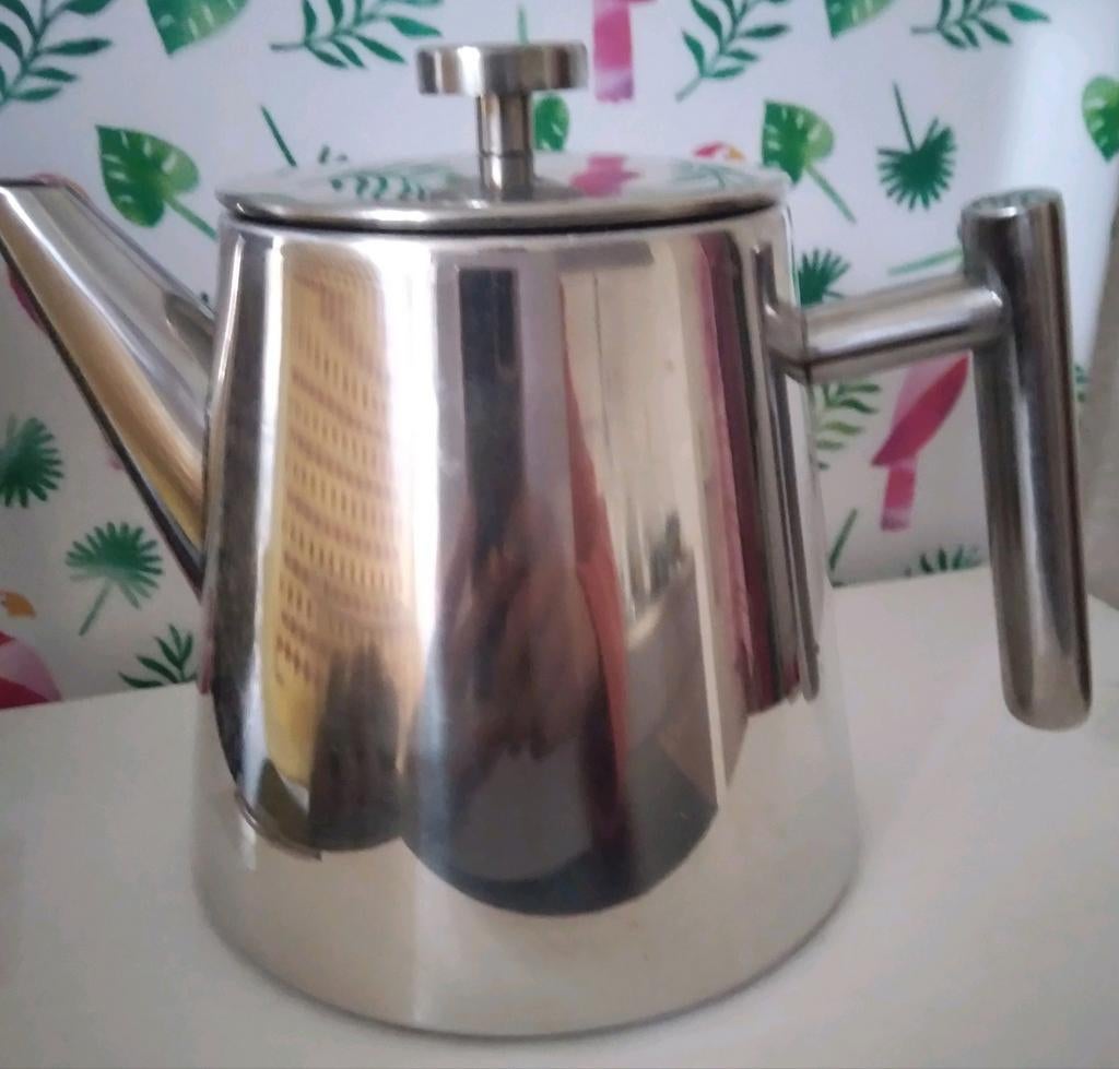 Dubbelwandige theepot gepolijst Rvs nieuw, Ophalen, Nieuw