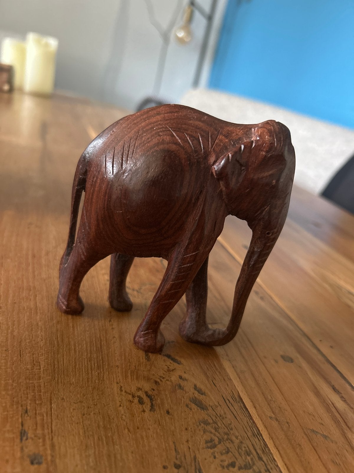 Houten olifant decoratiebeeldje, Antiek en Kunst, Ophalen of Verzenden