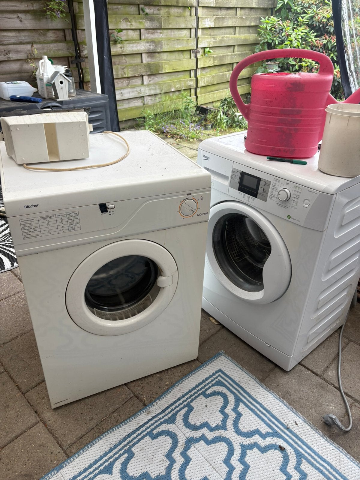 Beko wasmachine en blucher droger, Ophalen, Zo goed als nieuw, 1200 tot 1600 toeren, 85 tot 90 cm