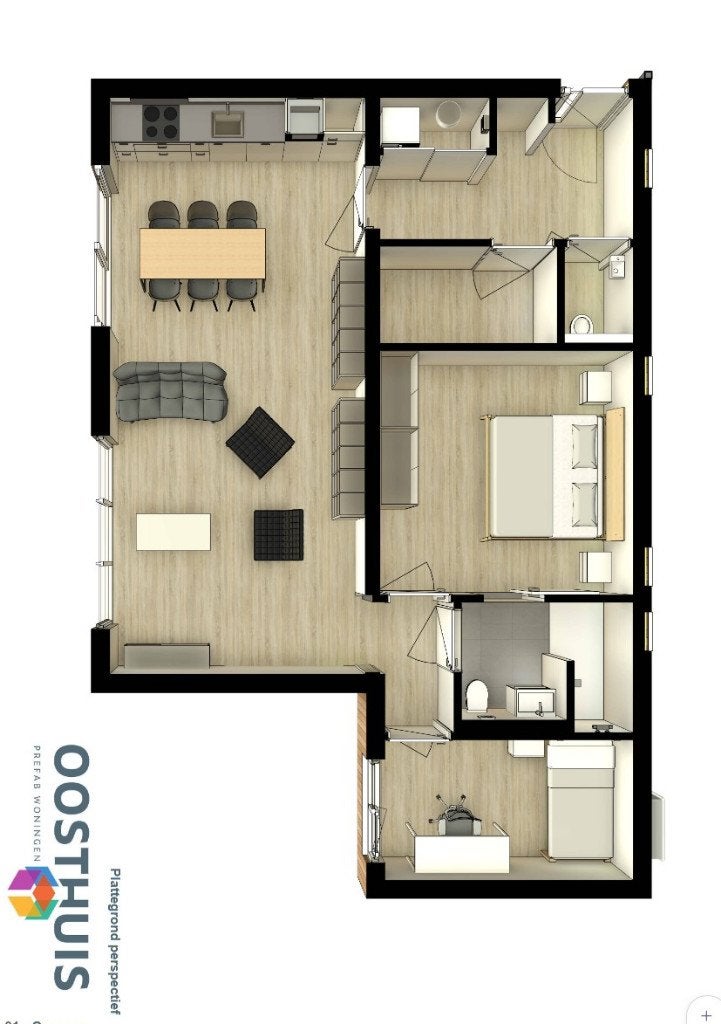 Nieuwe prefab, mantelzorgwoning, modulaire woning ca.100 m2, Vrijstaande woning, Verkoop zonder makelaar, 3 kamers