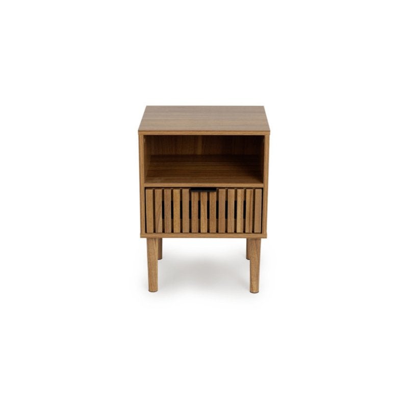 Nachtkastje Met Lade - Walnoot Bruin | Dekbed Discounter, Huis en Inrichting, Slaapkamer | Nachtkastjes, Minder dan 45 cm, Verzenden