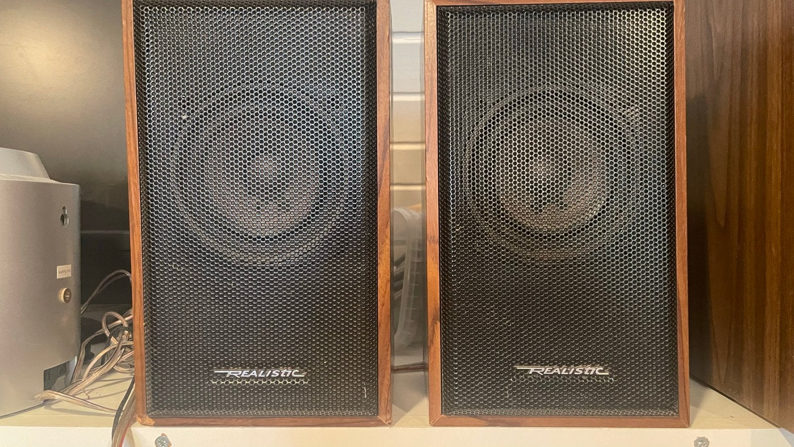 Vintage Realistic Minimus 7 speakerset - Gebruikt, Gebruikt, Minder dan 60 watt, Boekenplank luidspreker, Ophalen