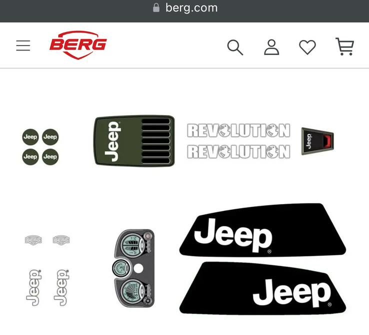 Originele Berg Jeep xl xxl skelter sticker stickerset, Ophalen of Verzenden, Nieuw, Berg