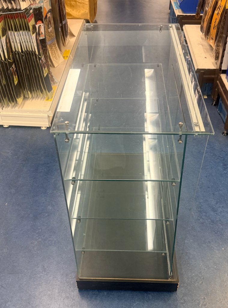 Glazen vitrinekasten / Winkelvitrines – Met glazen schappen, Huis en Inrichting, Ophalen, Gebruikt, 50 tot 100 cm, Glas