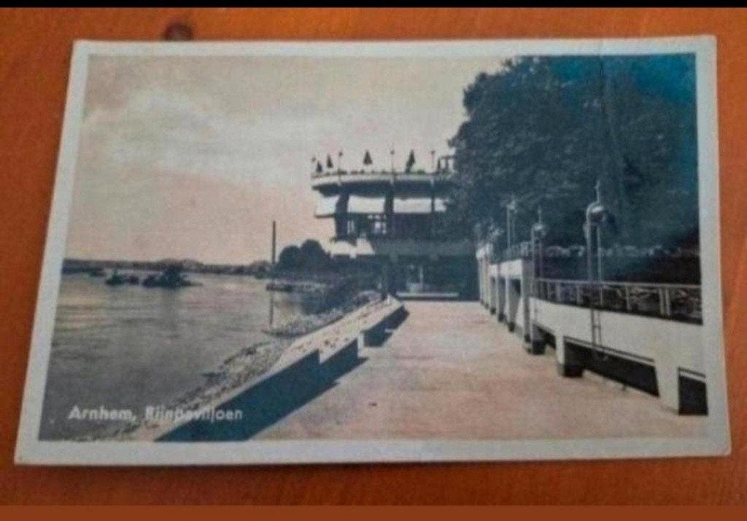 Oude ansichtkaart Arnhem Rijn Paviljoen, Ophalen of Verzenden
