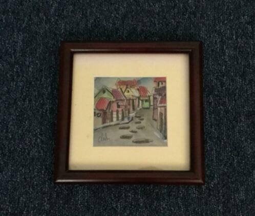souvenir uit Vietnam, klein schilderij, Ophalen of Verzenden, Zo goed als nieuw