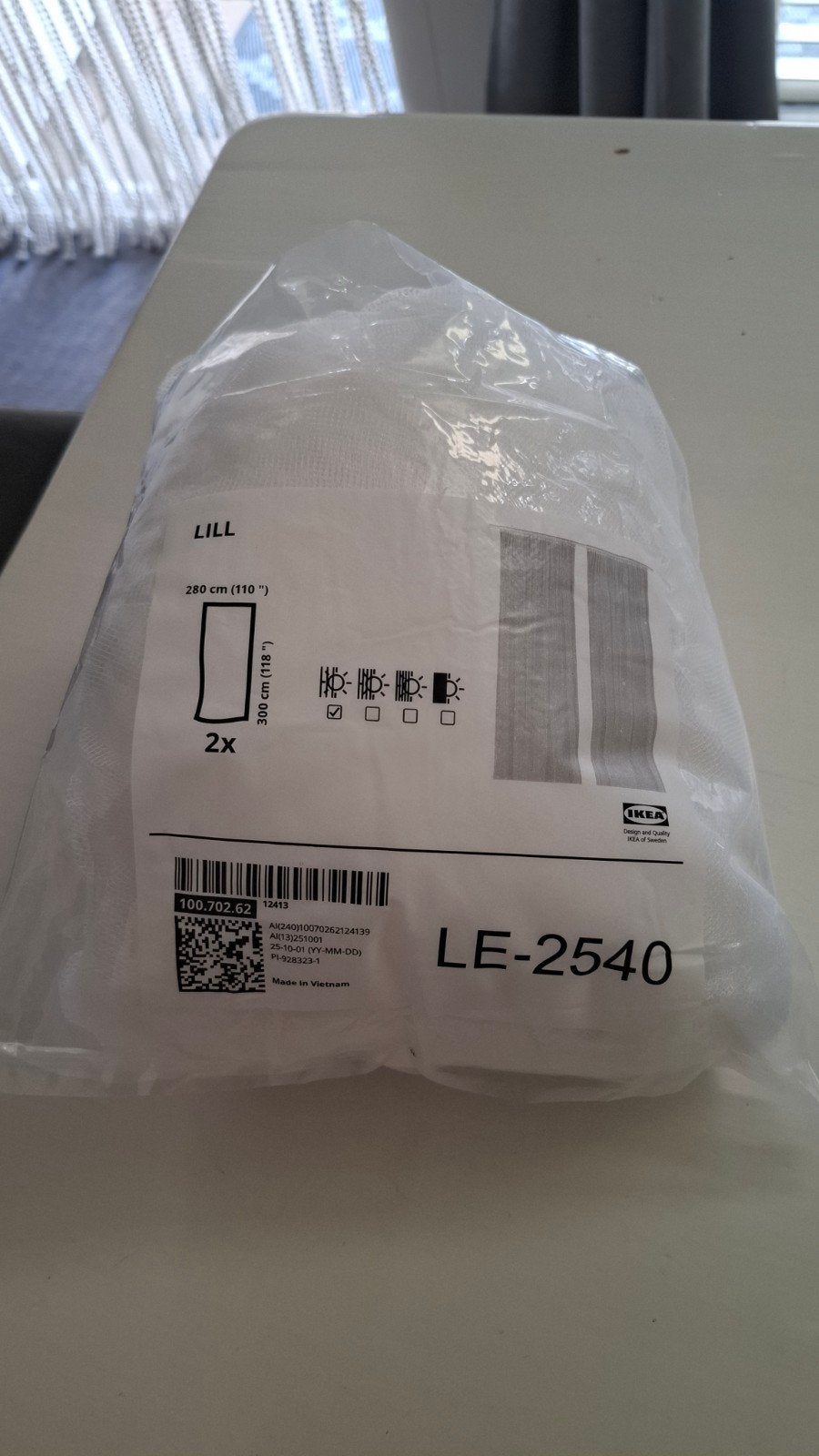 2x IKEA LILL Vitrage Gordijnen - Nieuw, Huis en Inrichting, Ophalen of Verzenden