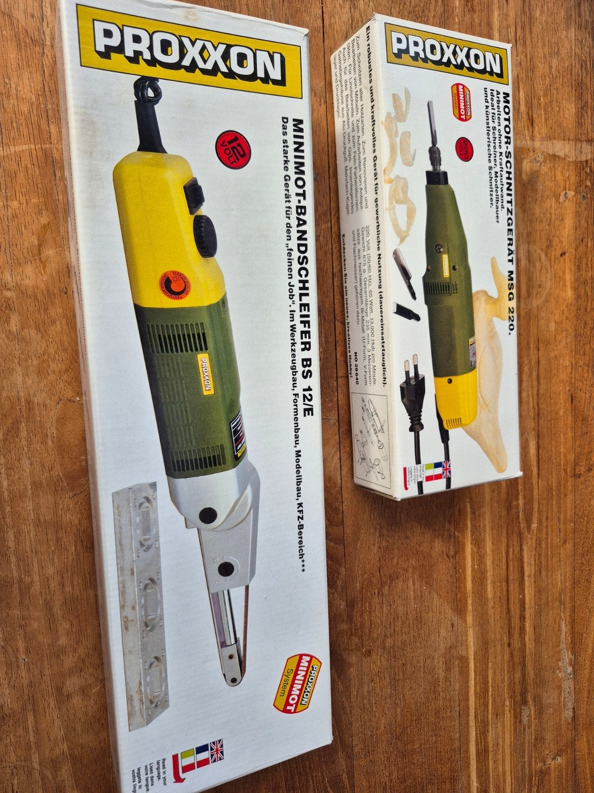 Proxxon motor-houtsnijapparaat en mini bandschuurmachine, Ophalen of Verzenden, Zo goed als nieuw
