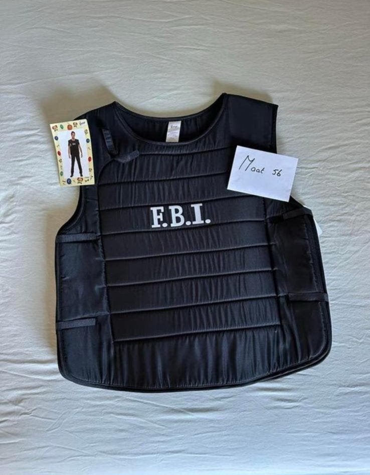 Fbi vest maat 56 met op achterkant female body inspector, Ophalen of Verzenden, Nieuw