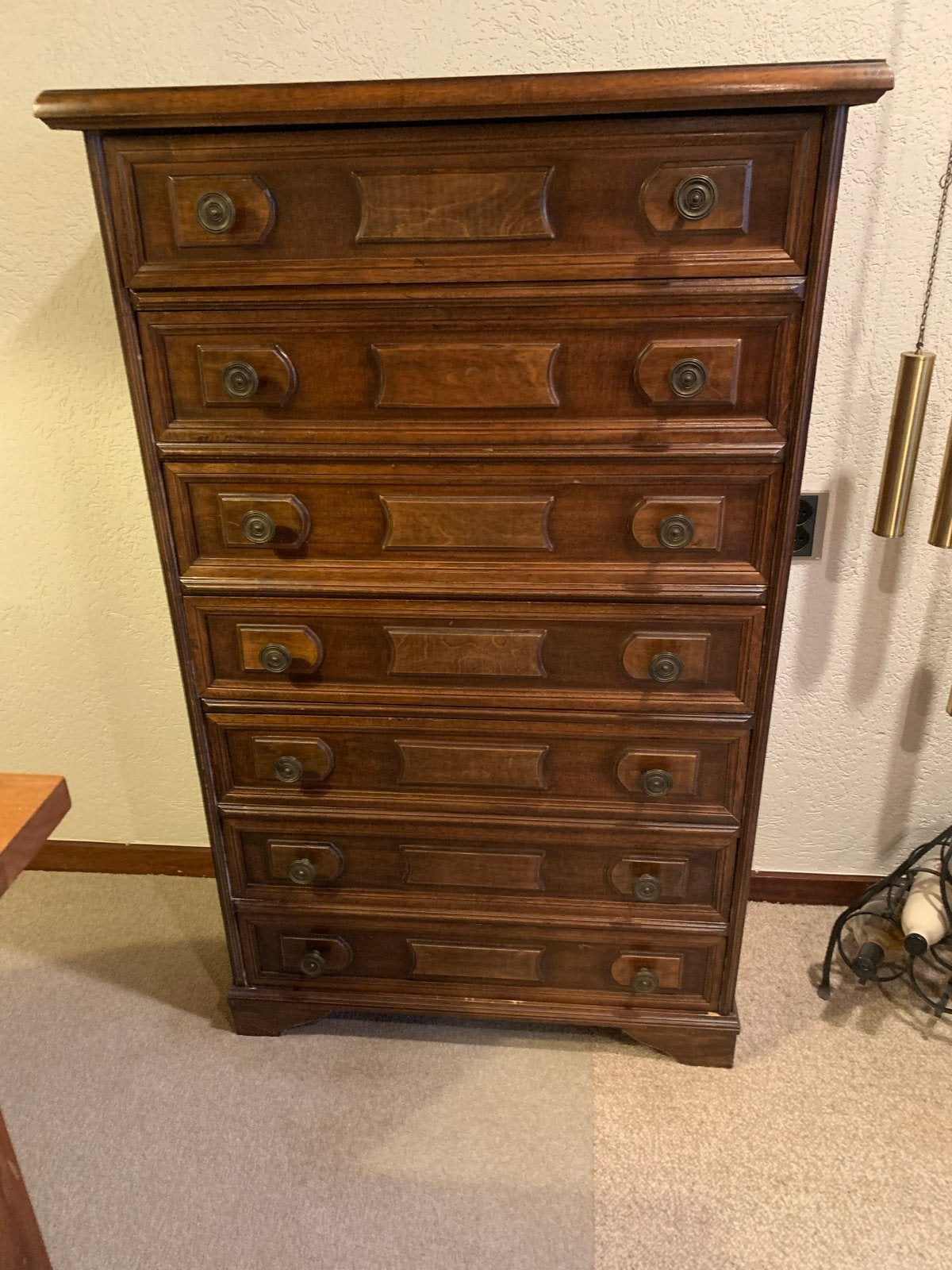 Vintage houten ladekast met 7 lades, Huis en Inrichting, Kasten | Dressoirs, Ophalen, Gebruikt, 50 tot 100 cm, Met lade(s)