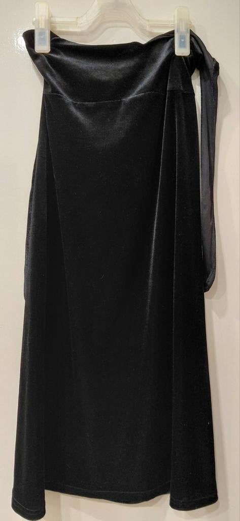 Zwarte fluwelen galajurk voor meisje - Maat 34 (XS), Zwart, Ophalen of Verzenden, Maat 34 (XS) of kleiner, Onder de knie