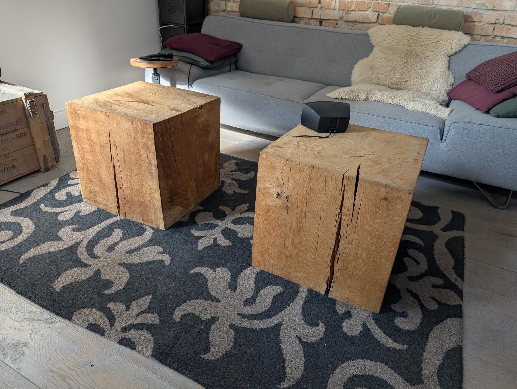 salontafel, Huis en Inrichting, Tafels | Salontafels, Ophalen, Gebruikt, Eikenhout, Minder dan 50 cm