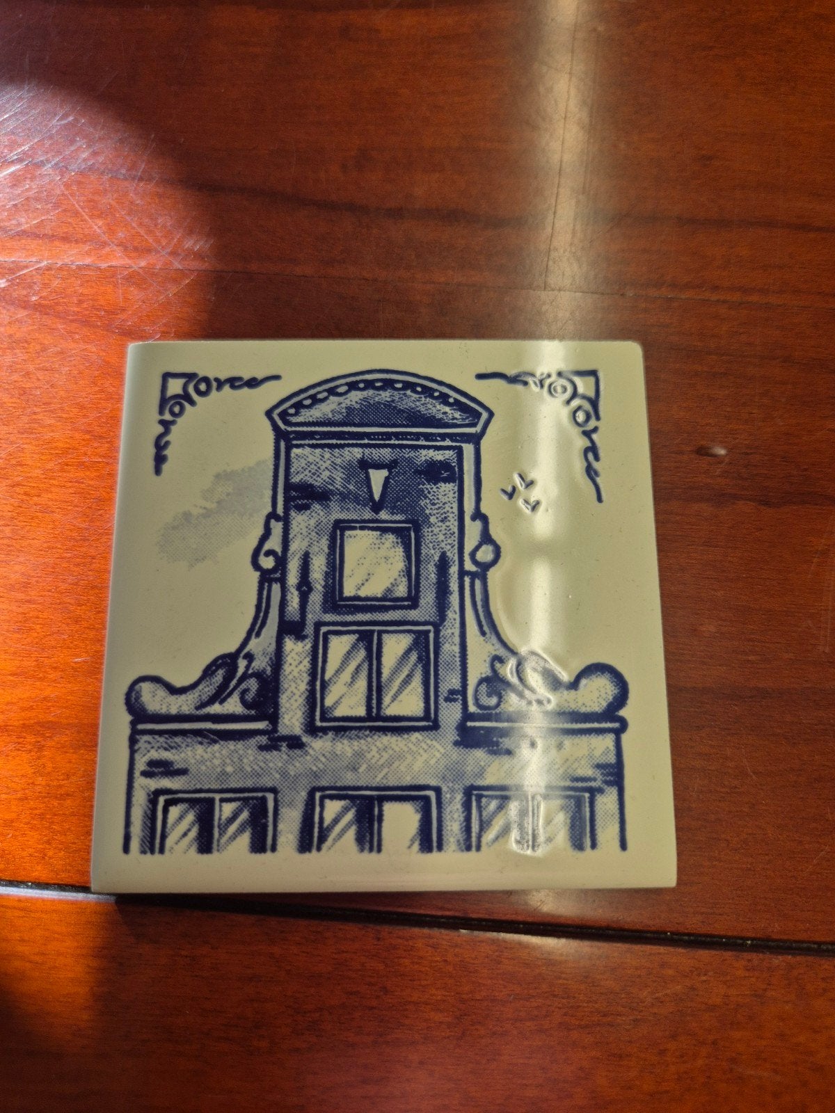 Delfts Blauw Tegel met Grachtenhuisje, Ophalen of Verzenden