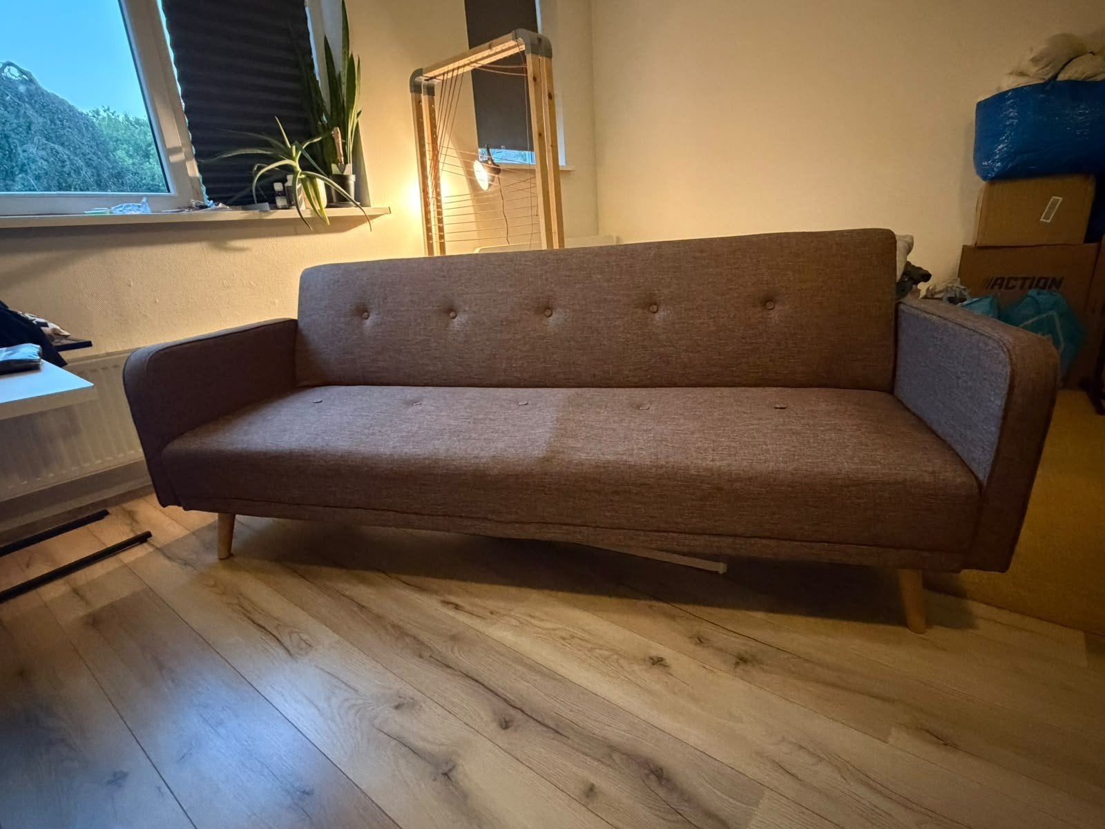 Slaapbank - Comfortabele 3-persoons slaapbank, Huis en Inrichting, Ophalen, Gebruikt, Bruin, Tweepersoons