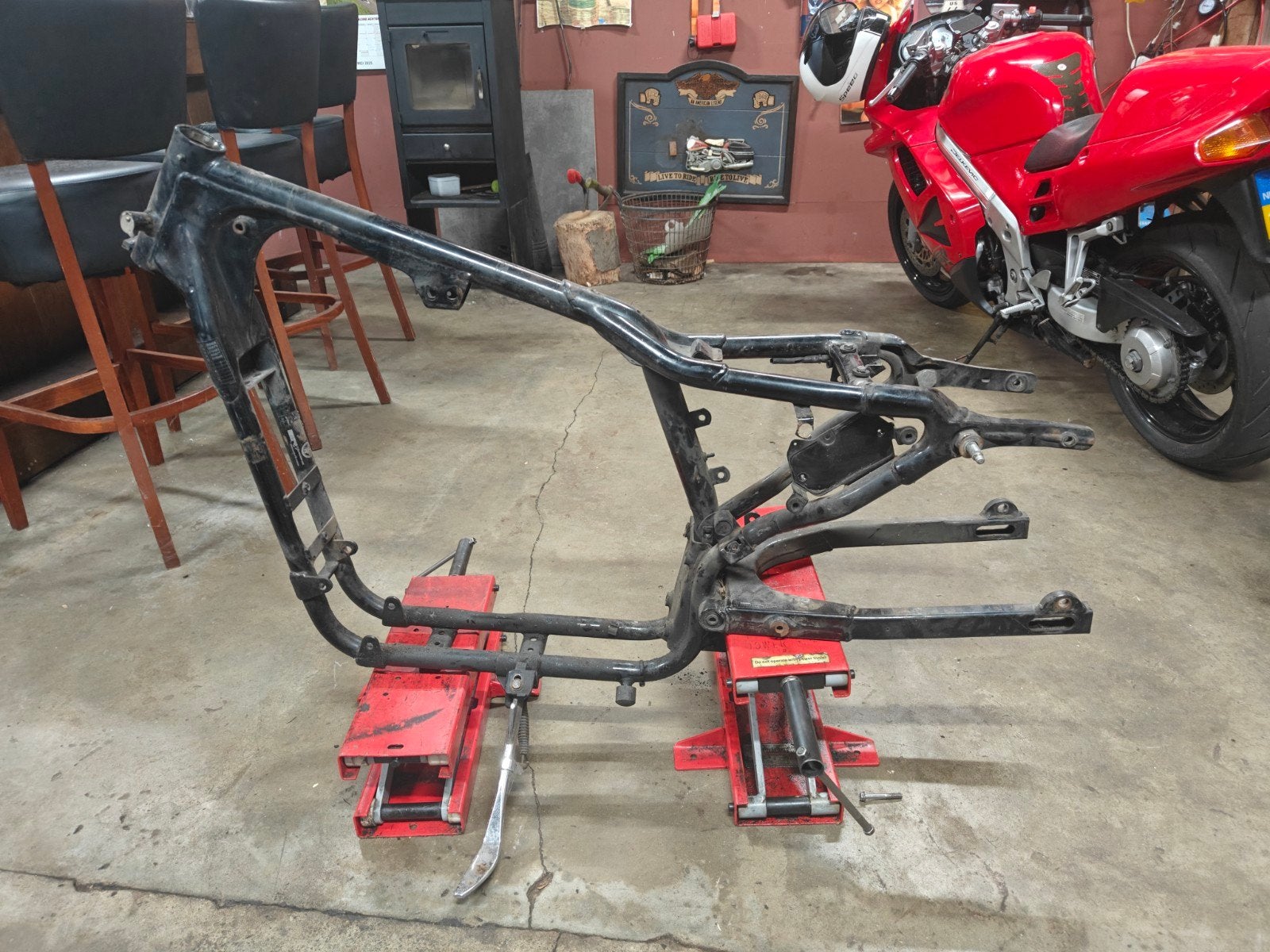 HD sportster frame & achterbrug 1997 zonder kenteken, Motoren, Ophalen, Gebruikt